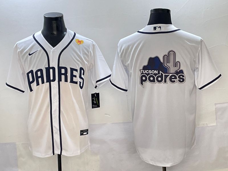Men 2025 San Diego Padres Blank White Game Nike MLB Jersey style 9->san diego padres->MLB Jersey